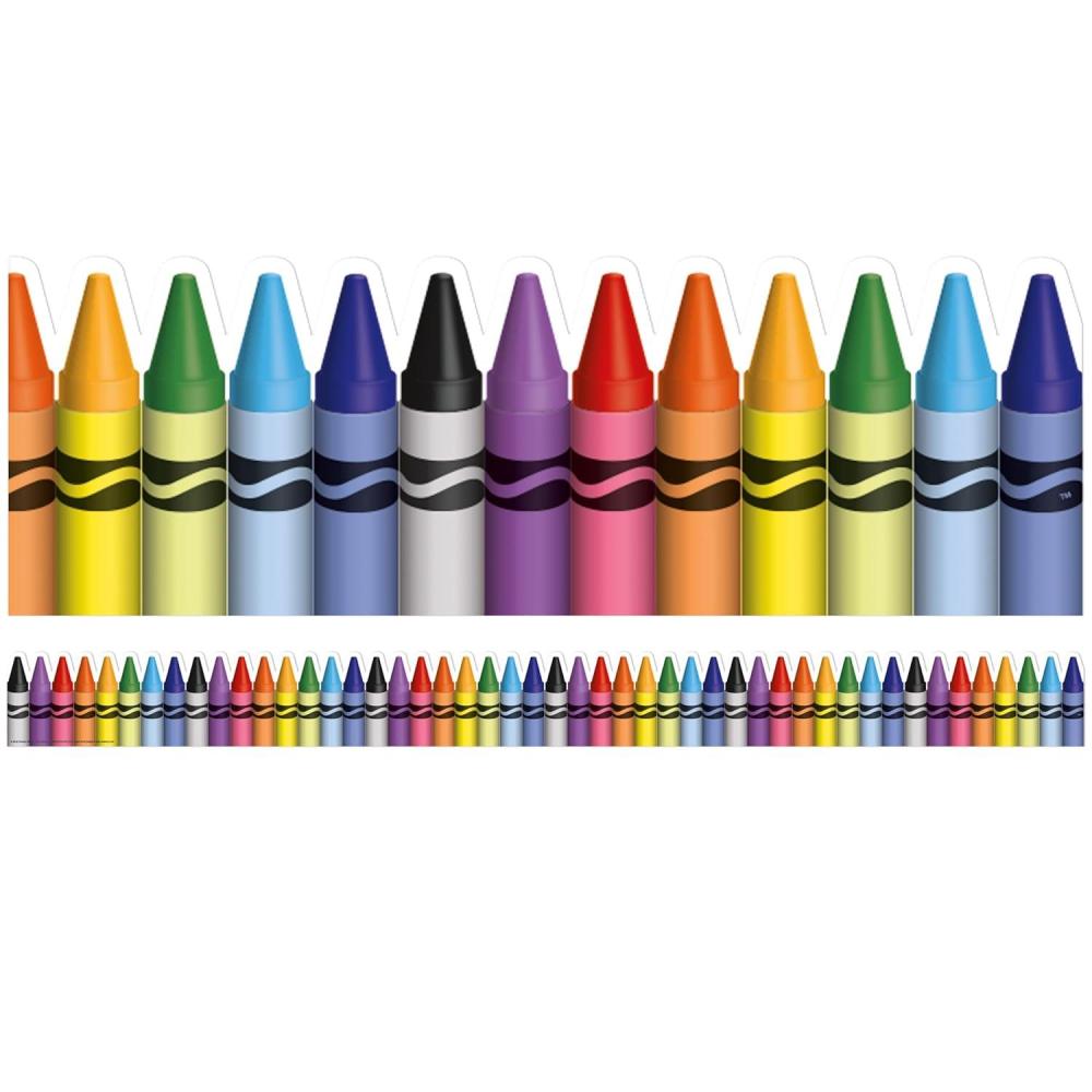 Eureka Classic Crayola Decorative Classroom and Bulletin Board Trim for Teachers, 3.25″ Wide, 12 Strips for 37 Total Feet